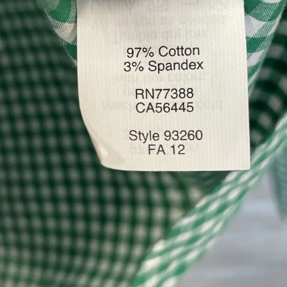 J.Crew Womens M Shirt Stretch Perfect Green White Gingham Check Button Up Preppy - Picture 5 of 6